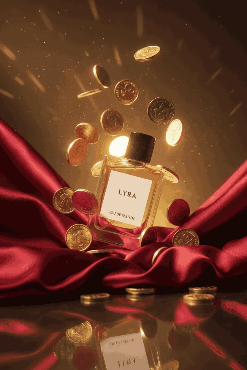Lyra Eau de Parfum by The Perfume Stash London in a luxury perfume shop United Kingdom editorial setting