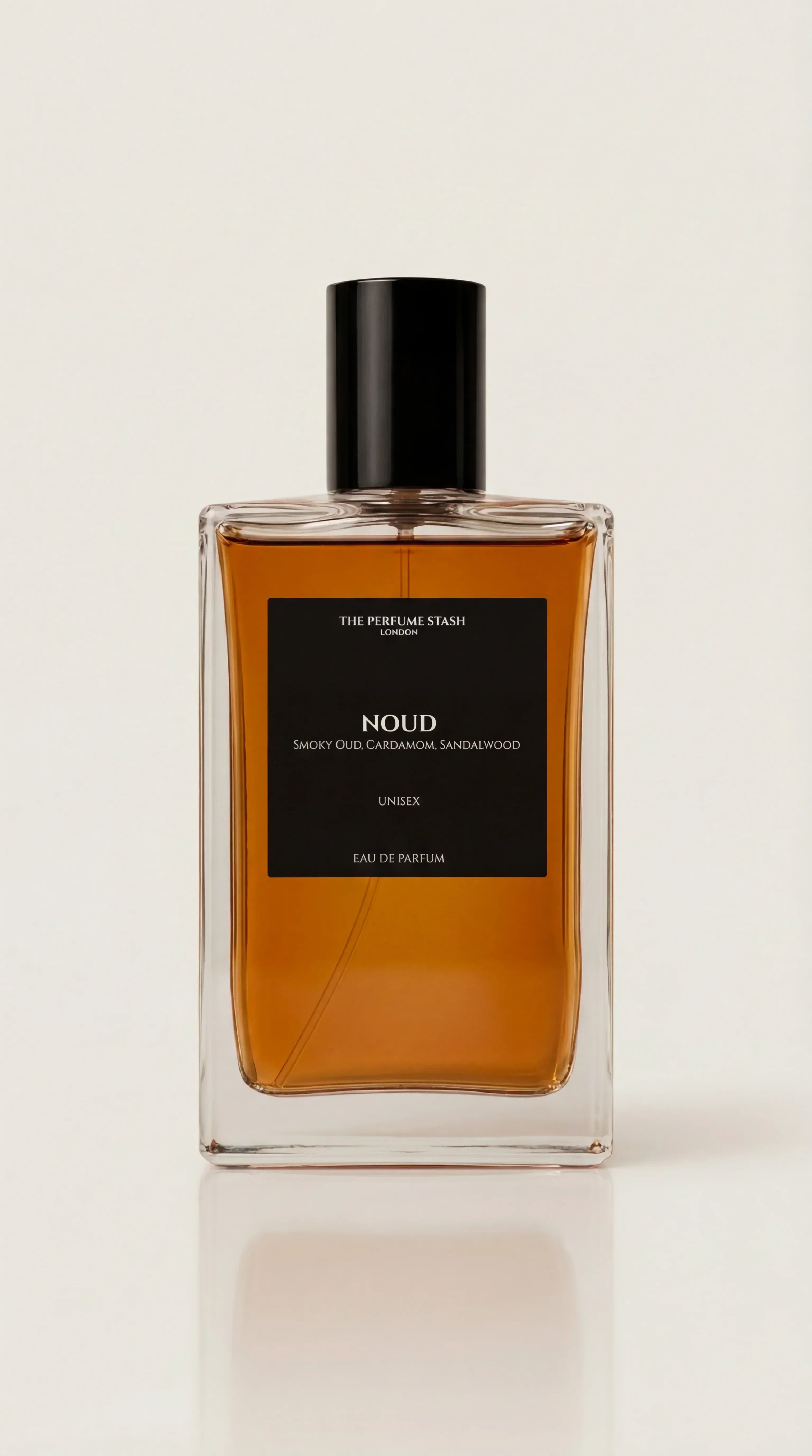 Luxury Noud oud perfume bottle by The Perfume Stash London on dark marble background – long-lasting unisex fragrance in the United Kingdom