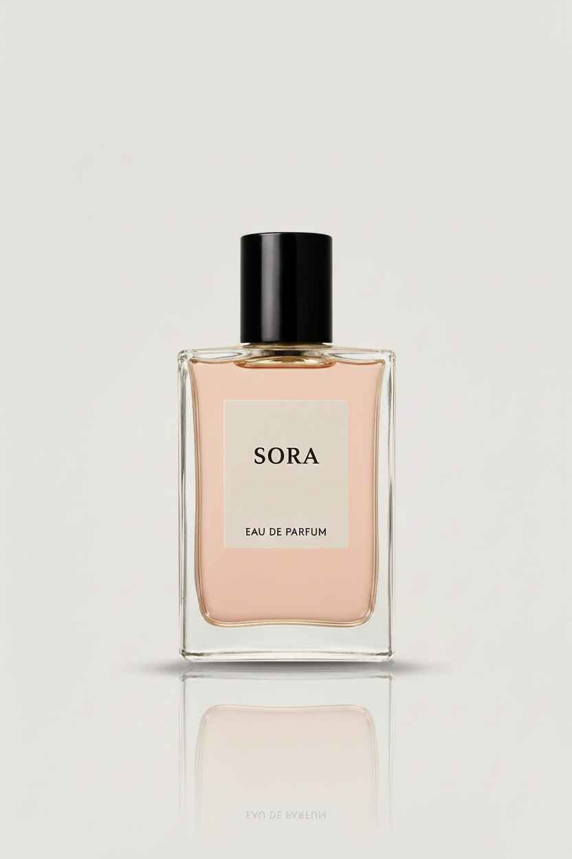 "Sora Eau de Parfum for women by The Perfume Stash London, a modern luxury fragrance with blackcurrant, jasmine and vanilla"