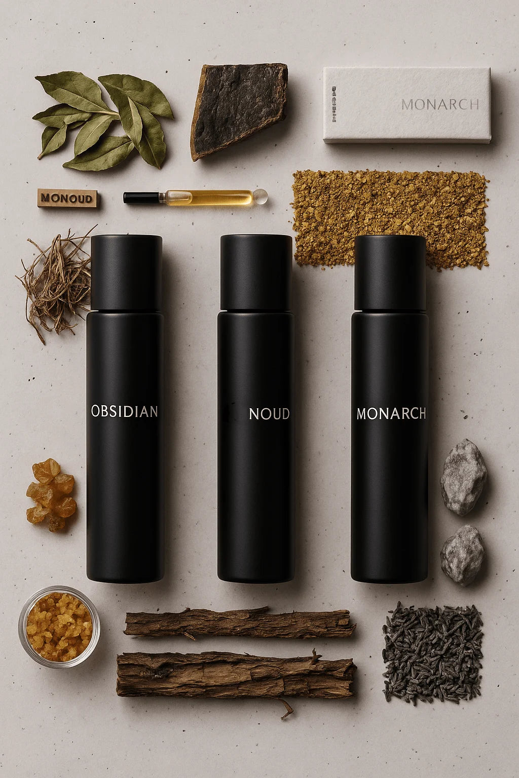 Men’s Discovery Set by The Perfume Stash London featuring luxury perfume samples, premium long lasting fragrances to explore before choosing a full size bottle.