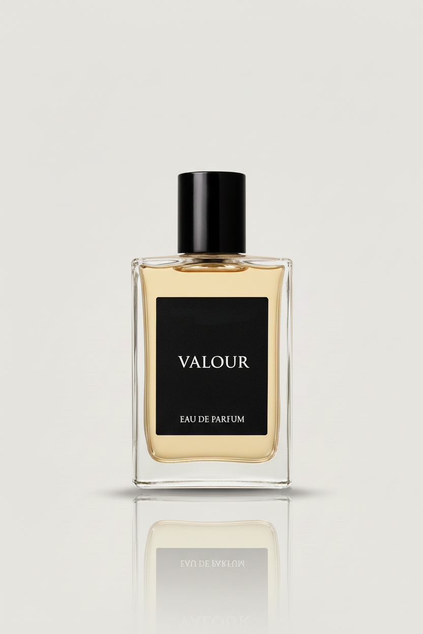 Valour Eau de Parfum for men by The Perfume Stash London, a powerful luxury fragrance with pineapple, bergamot and oak moss
